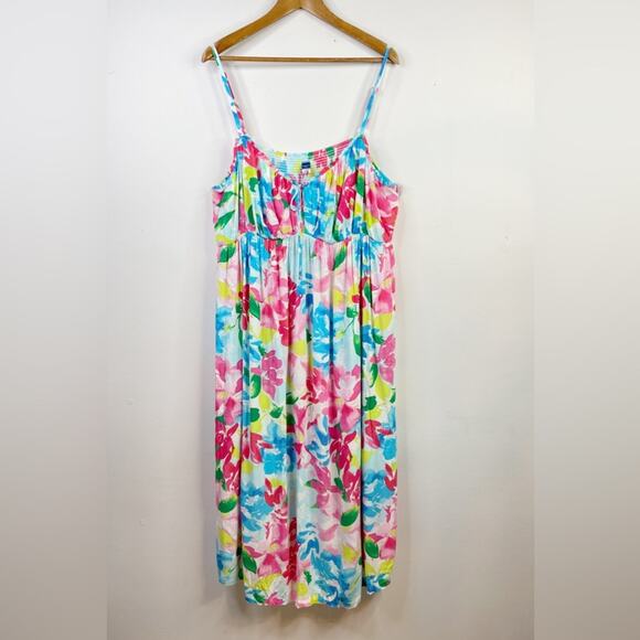 Old Navy Fit and Flare Tropical Floral Flowy Sleeveless Maternity Midi Dress XXL - Picture 2 of 15